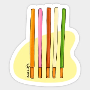 Colorful chocolate-coated biscuit sticks Sticker